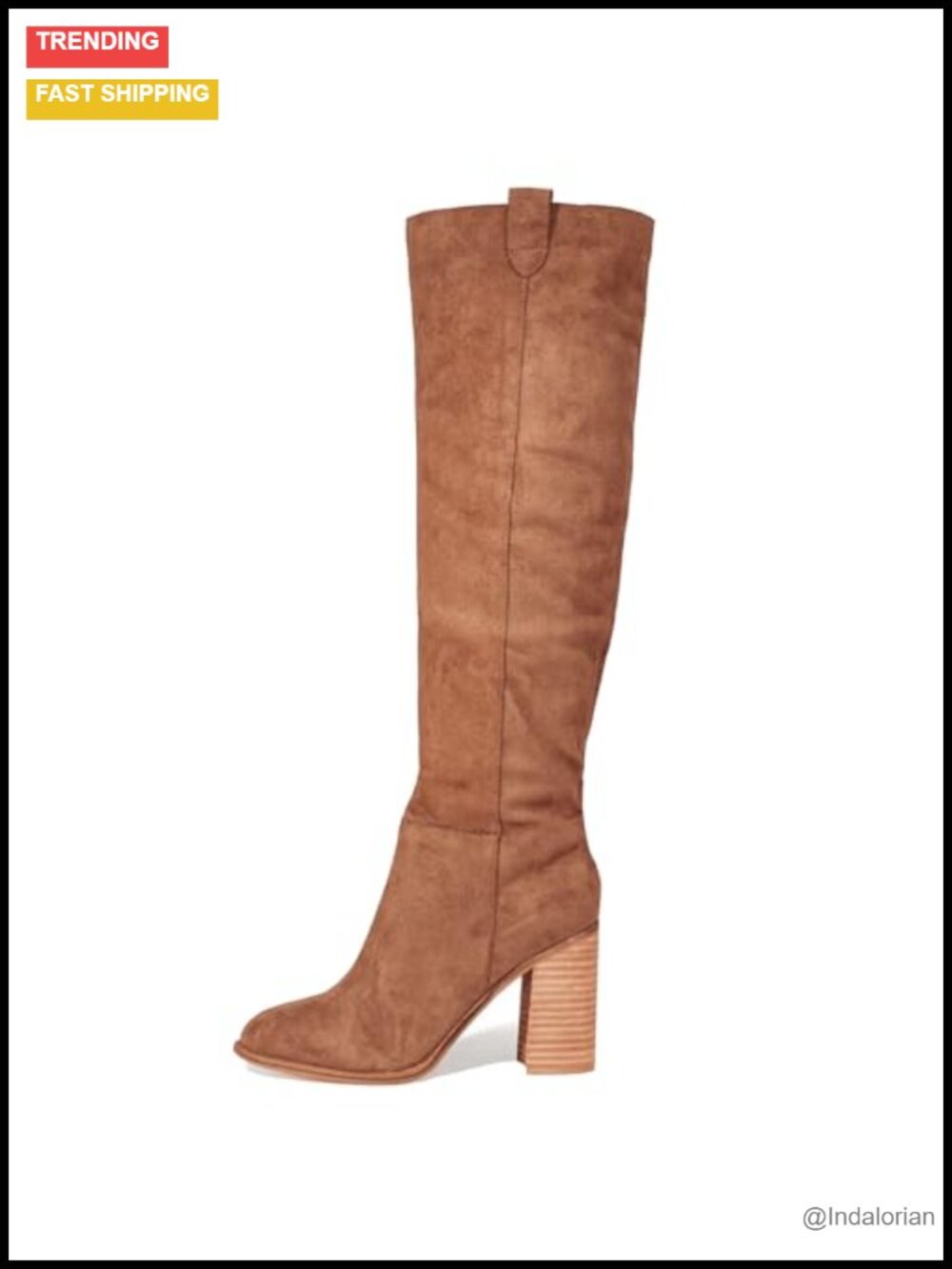 Suede Knee High Slouch Boots Chunky Heel Round Toe Fall Tall Boots for Women